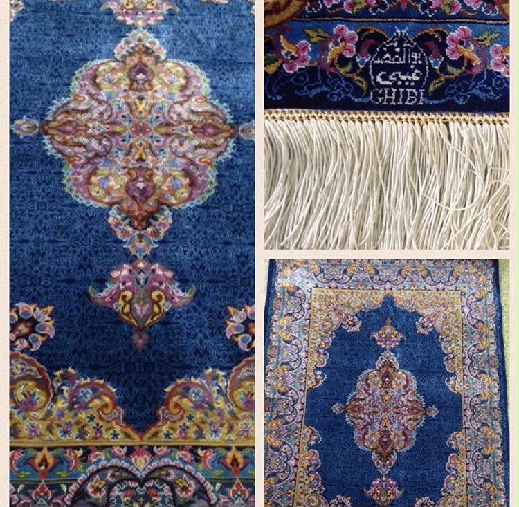 Custom Blue Persian Rug Weaving Art Showcase