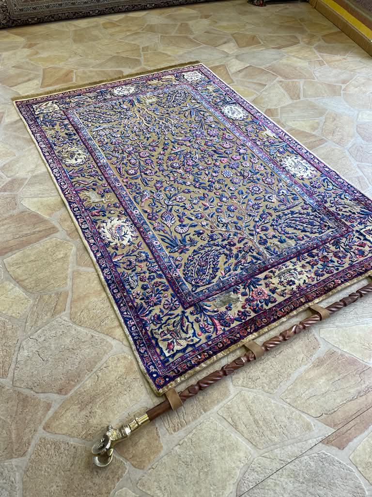 Wood Pole Tapestry Hanging